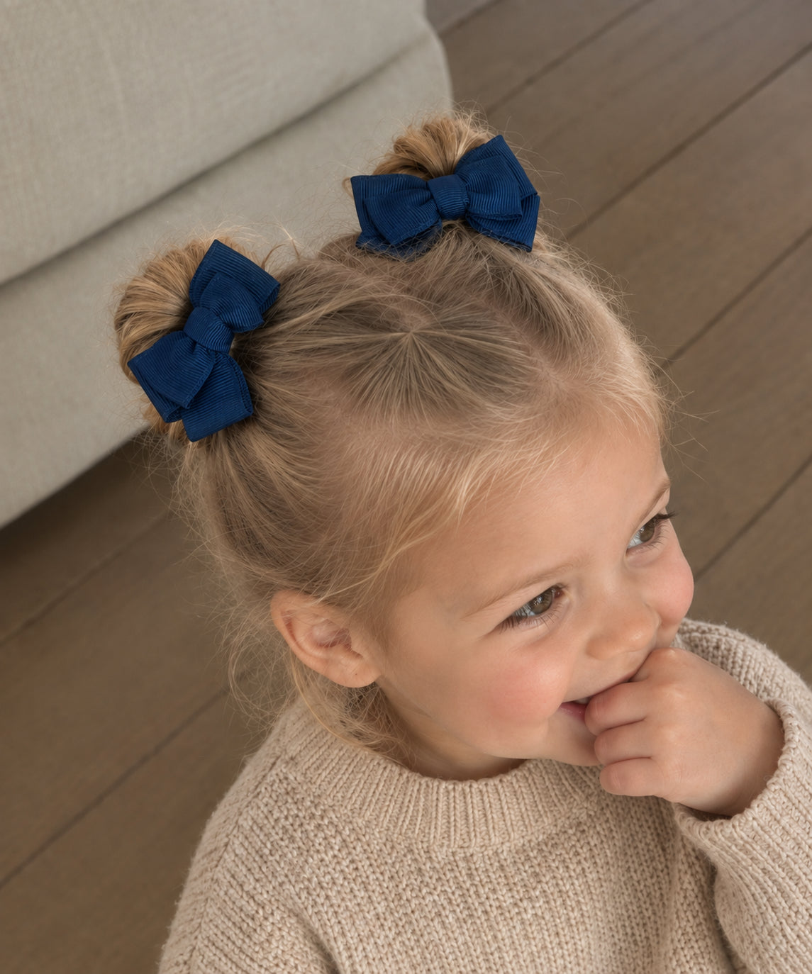 Lazos mini dobles para el pelo - Azul marino