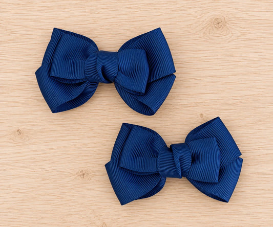 Lazos mini dobles para el pelo - Azul marino