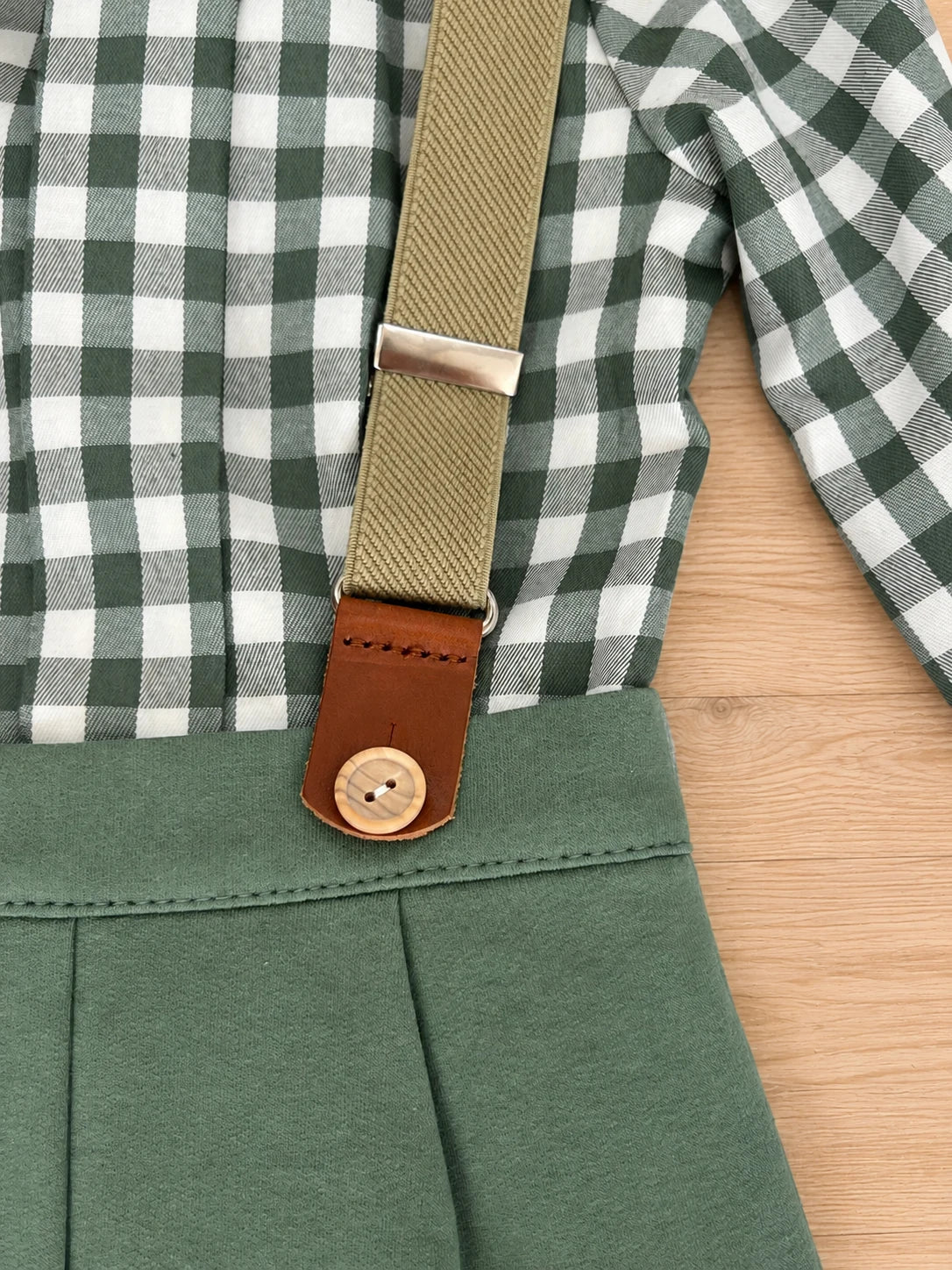 Conjunto vichy verde niño