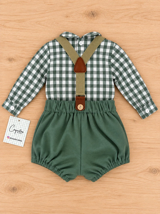 Conjunto vichy verde niño