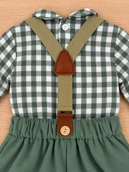 Conjunto vichy verde niño