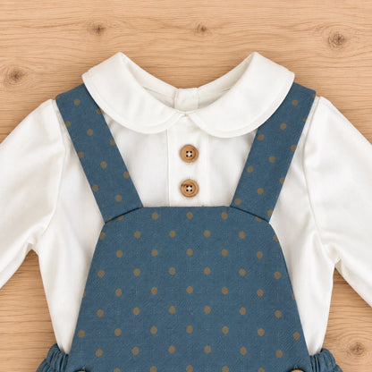 Conjunto bebé con peto y camisa