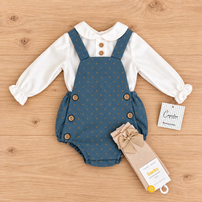 Conjunto bebé con peto y camisa